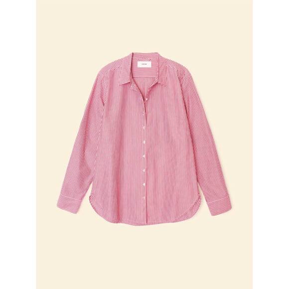 NEW XIRENA beau stripe shirt in ruby red